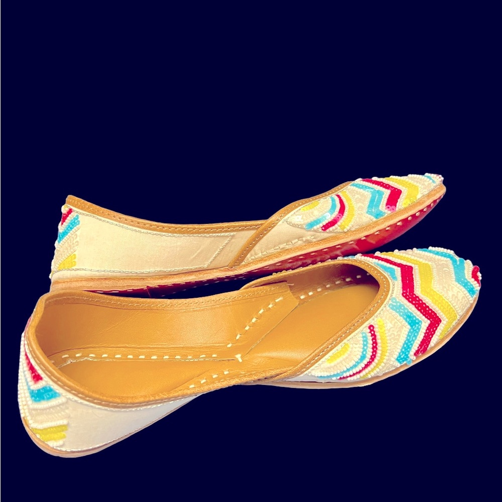 Traditional Handmade mirror work Punjabi Jutti ( US size 7 to 9 available)